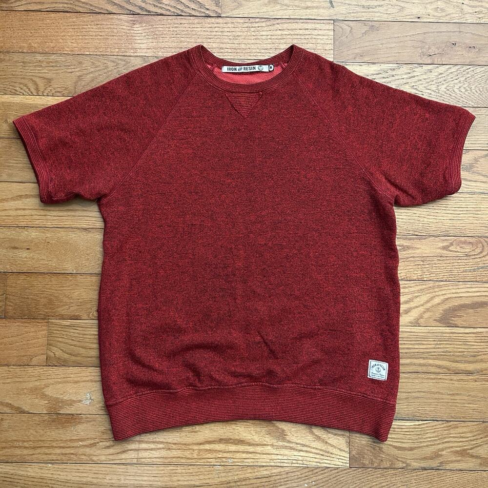 Iron And Resin Short Sleeve Rayon French Terry Red Sweatshirt Medium